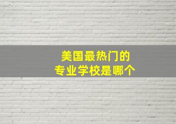 美国最热门的专业学校是哪个