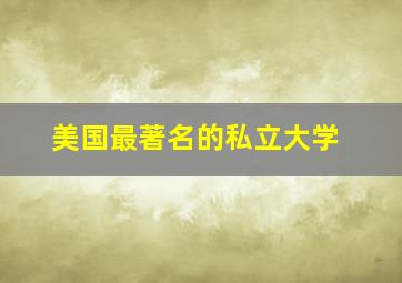 美国最著名的私立大学