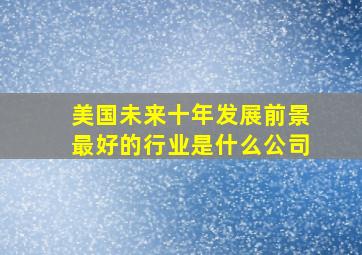 美国未来十年发展前景最好的行业是什么公司