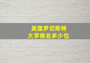 美国罗切斯特大学排名多少位