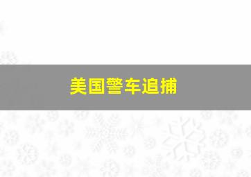 美国警车追捕