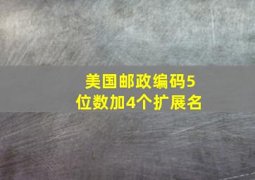 美国邮政编码5位数加4个扩展名