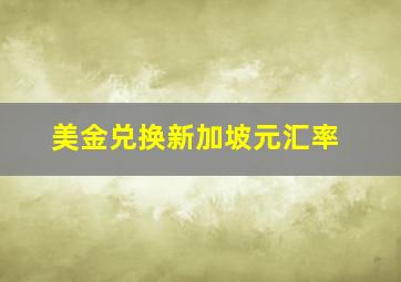 美金兑换新加坡元汇率