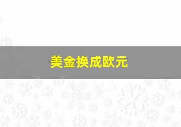 美金换成欧元