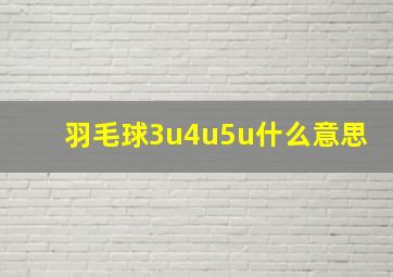 羽毛球3u4u5u什么意思