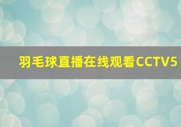 羽毛球直播在线观看CCTV5