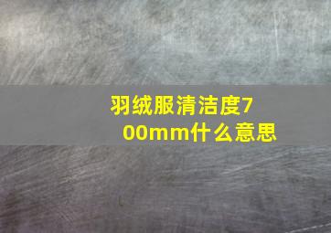 羽绒服清洁度700mm什么意思