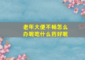 老年大便不畅怎么办呢吃什么药好呢