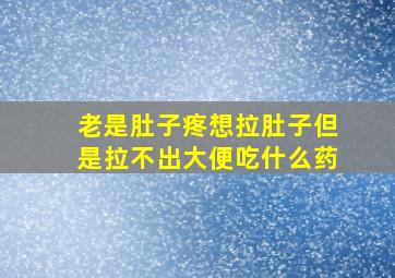 老是肚子疼想拉肚子但是拉不出大便吃什么药