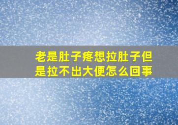 老是肚子疼想拉肚子但是拉不出大便怎么回事