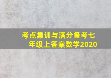 考点集训与满分备考七年级上答案数学2020