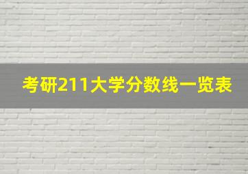 考研211大学分数线一览表