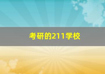 考研的211学校