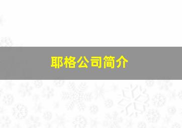 耶格公司简介