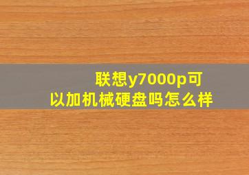 联想y7000p可以加机械硬盘吗怎么样