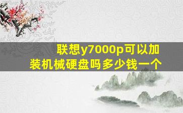 联想y7000p可以加装机械硬盘吗多少钱一个