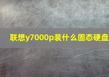 联想y7000p装什么固态硬盘