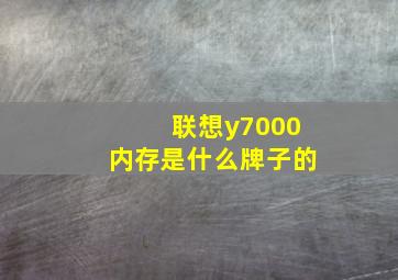 联想y7000内存是什么牌子的