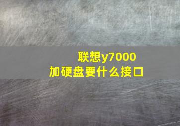 联想y7000加硬盘要什么接口