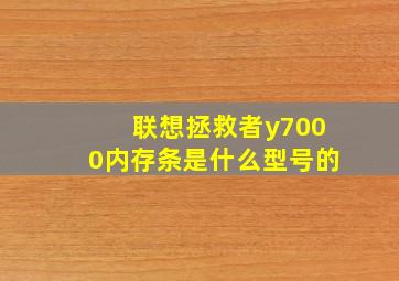 联想拯救者y7000内存条是什么型号的