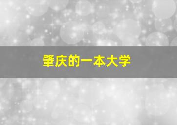 肇庆的一本大学