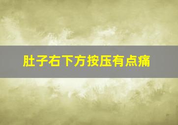 肚子右下方按压有点痛