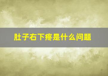 肚子右下疼是什么问题