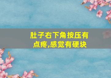 肚子右下角按压有点疼,感觉有硬块