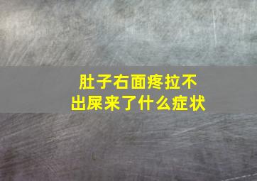 肚子右面疼拉不出屎来了什么症状