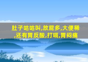 肚子咕咕叫,放屁多,大便稀,还有胃反酸,打嗝,胃闷痛