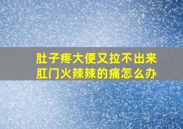 肚子疼大便又拉不出来肛门火辣辣的痛怎么办