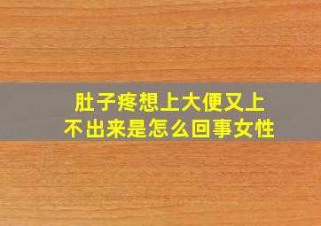 肚子疼想上大便又上不出来是怎么回事女性