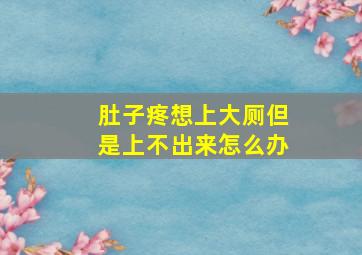 肚子疼想上大厕但是上不出来怎么办