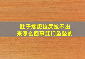 肚子疼想拉屎拉不出来怎么回事肛门坠坠的