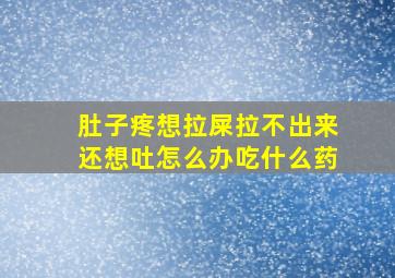 肚子疼想拉屎拉不出来还想吐怎么办吃什么药