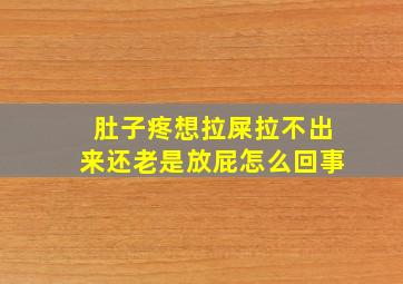 肚子疼想拉屎拉不出来还老是放屁怎么回事