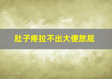 肚子疼拉不出大便放屁