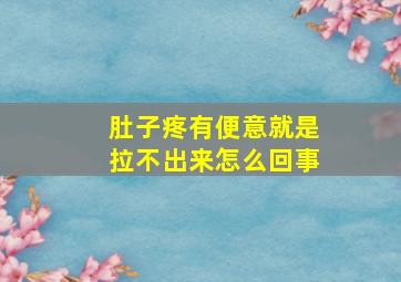 肚子疼有便意就是拉不出来怎么回事