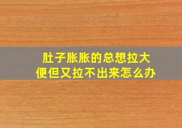 肚子胀胀的总想拉大便但又拉不出来怎么办