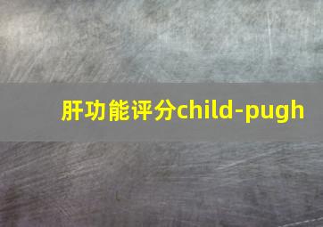 肝功能评分child-pugh