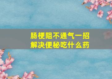 肠梗阻不通气一招解决便秘吃什么药