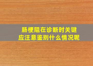 肠梗阻在诊断时关键应注意鉴别什么情况呢