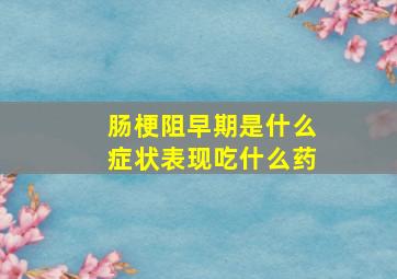 肠梗阻早期是什么症状表现吃什么药