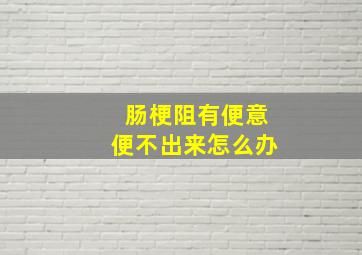 肠梗阻有便意便不出来怎么办