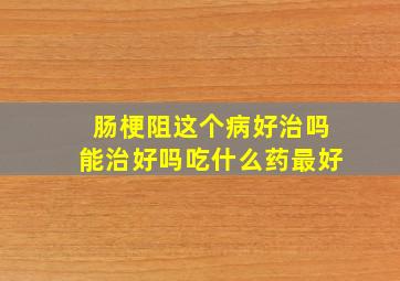 肠梗阻这个病好治吗能治好吗吃什么药最好