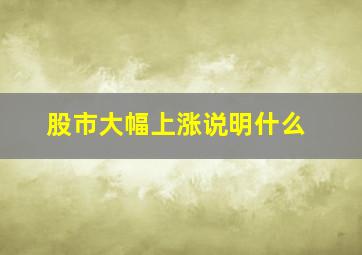 股市大幅上涨说明什么