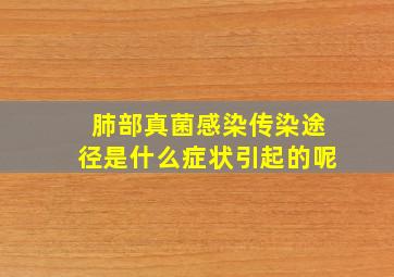 肺部真菌感染传染途径是什么症状引起的呢