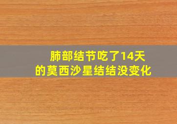 肺部结节吃了14天的莫西沙星结结没变化