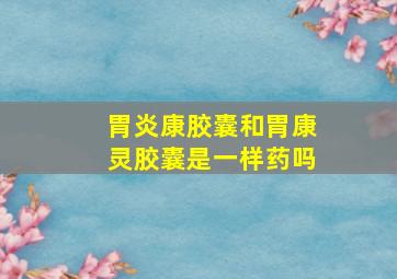 胃炎康胶囊和胃康灵胶囊是一样药吗