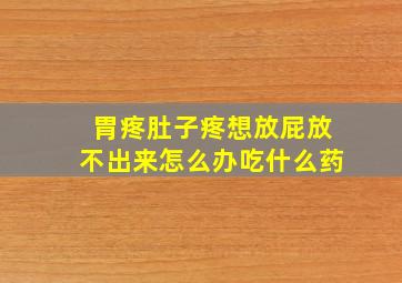 胃疼肚子疼想放屁放不出来怎么办吃什么药